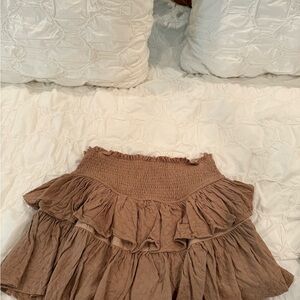 Brown Ruffled Skirt